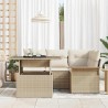 Ensemble de canapé de jardin 5 pcs Beige Poly rotin 518374518374