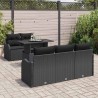 Ensemble de canapé de jardin avec coussin 6 pcs Noir polyrotin 518377518377