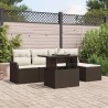 Ensemble de sièges d'extérieur 6 pcs Marron Poly rotin 518378518378