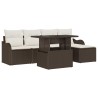 Ensemble de sièges d'extérieur 6 pcs Marron Poly rotin 518378518378
