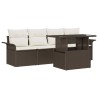Ensemble de canapé de jardin 5 pcs Marron polyrotin 518379518379