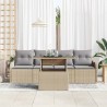 Ensemble de canapé de jardin 5 pcs Beige Poly rotin 518380518380