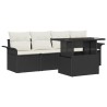 Ensemble de canapé de jardin avec coussin 5 pcs Noir polyrotin 518381518381