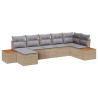 Ensemble de canapé de jardin avec coussin 7 pcs Beige polyrotin 518382518382