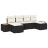 Ensemble de canapé de jardin avec coussin 6 pcs Noir polyrotin 518383518383