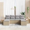 Ensemble de canapé de jardin avec coussin 6 pcs Beige polyrotin 518385518385