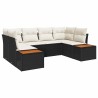 Ensemble de canapé de jardin avec coussin 6 pcs Noir polyrotin 518386518386