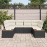 Ensemble de canapé de jardin avec coussin 6 pcs Noir polyrotin 518386518386