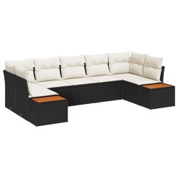 Ensemble de canapé de jardin avec coussin 7 pcs Noir polyrotin 518387518387