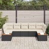 Ensemble de canapé de jardin avec coussin 7 pcs Noir polyrotin 518387518387