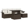 Ensemble de canapé de jardin 6 pcs Marron polyrotin 518388518388