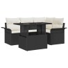 Ensemble de canapé de jardin avec coussin 5 pcs Noir Poly rotin 518389518389