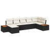 Ensemble de canapé de jardin avec coussin 7 pcs Noir polyrotin 518390518390