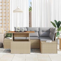 Ensemble de canapé de jardin avec coussin 5 pcs Beige et gris 518395518395