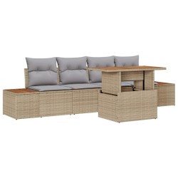 Ensemble de salle à manger pour jardin 5 pcs Beige et gris 518405518405