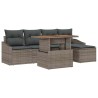 Ensemble de salle à manger pour jardin 6 pcs Gris et marron 518406518406