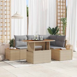 Ensemble de salle à manger pour jardin 5 pcs Beige et gris 518412518412
