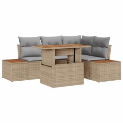 Ensemble de salle à manger pour jardin 5 pcs Beige et gris 518412518412