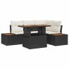 Ensemble de salle à manger pour jardin 5 pcs Noir et Beige 518413518413