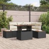 Ensemble de salle à manger pour jardin 5 pcs Noir et Beige 518413518413