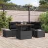 Ensemble de canapé de jardin avec coussin 5 pcs Noir et Marron 518414518414