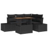 Ensemble de canapé de jardin avec coussin 5 pcs Noir et Marron 518414518414