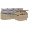 Ensemble de canapé de jardin 5 pcs Beige Poly rotin 518422518422