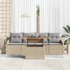 Ensemble de canapé de jardin 5 pcs Beige Poly rotin 518422518422