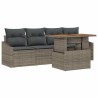 Ensemble de canapé de jardin avec coussin 5 pcs Gris Poly rotin 518424518424