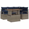 Ensemble de salle à manger pour jardin 5 pcs Gris et marine 518425518425