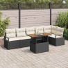 Ensemble de salle à manger pour jardin 7 pcs Noir et Crème 518427518427