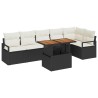 Ensemble de salle à manger pour jardin 7 pcs Noir et Crème 518427518427