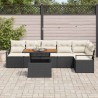 Ensemble de salle à manger pour jardin 7 pcs Noir et Crème 518427518427