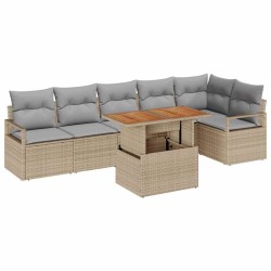 Ensemble de salle à manger pour jardin 7 pcs Beige et gris 518428518428