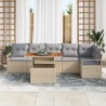 Ensemble de salle à manger pour jardin 7 pcs Beige et gris 518428518428