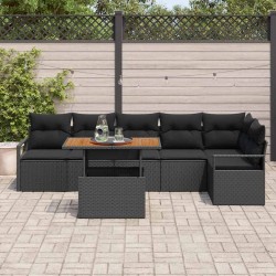 Ensemble de salle à manger pour jardin 7 pcs Noir et Marron 518429518429