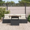 Ensemble de canapé de jardin avec coussin 5 pcs Noir Poly rotin 518430518430