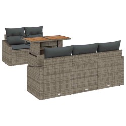 Ensemble de salle à manger pour jardin 6 pcs Gris et marron 518432518432
