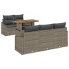 Ensemble de salle à manger pour jardin 6 pcs Gris et marron 518432518432