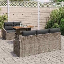 Ensemble de salle à manger pour jardin 6 pcs Gris et marron 518432518432