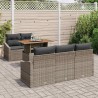 Ensemble de salle à manger pour jardin 6 pcs Gris et marron 518432518432
