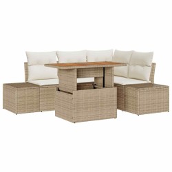 Ensemble de canapé de jardin avec coussin 5 pcs Beige et crème 518438518438