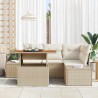 Ensemble de canapé de jardin avec coussin 5 pcs Beige et crème 518438518438
