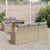 Ensemble de salle à manger pour jardin 6 pcs Beige et gris 518439518439