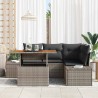 Ensemble de canapé de jardin avec coussin 5 pcs Gris et marron 518440518440