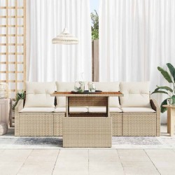 Ensemble de canapé de jardin 5 pcs Beige Poly rotin 518442518442