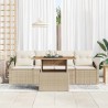Ensemble de canapé de jardin 5 pcs Beige Poly rotin 518442518442