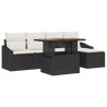 Ensemble de salle à manger pour jardin 6 pcs Noir et Crème 518443518443