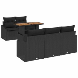 Ensemble de salle à manger pour jardin 6 pcs Noir et Marron 518444518444