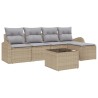 Ensemble de canapé de jardin 6 pcs Beige polyrotin 518446518446